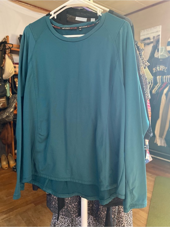 Spyder Sweaters - Spyder Teal Performance Long-Sleeve Women's fleece lined lightweight sweater w/